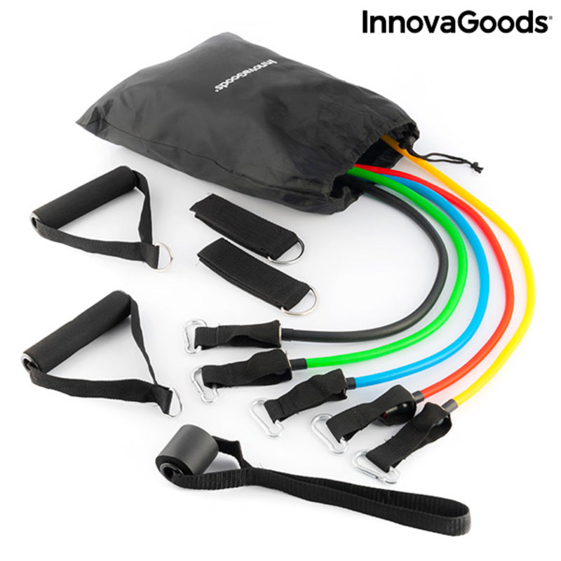 Laden Sie das Bild in Galerie -Viewer, Set of Resistance Bands with Accessories and Exercise Guide Rebainer