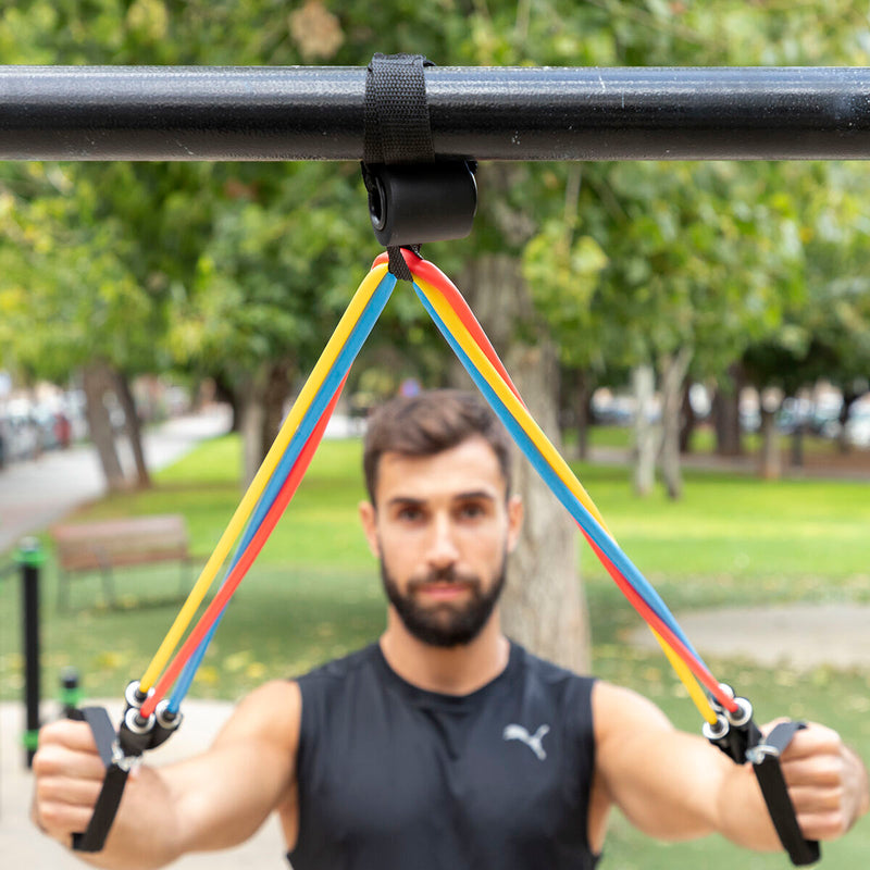 Laden Sie das Bild in Galerie -Viewer, Set of Resistance Bands with Accessories and Exercise Guide Rebainer