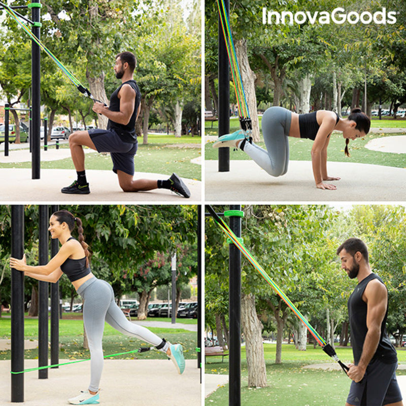 Laden Sie das Bild in Galerie -Viewer, Set of Resistance Bands with Accessories and Exercise Guide Rebainer
