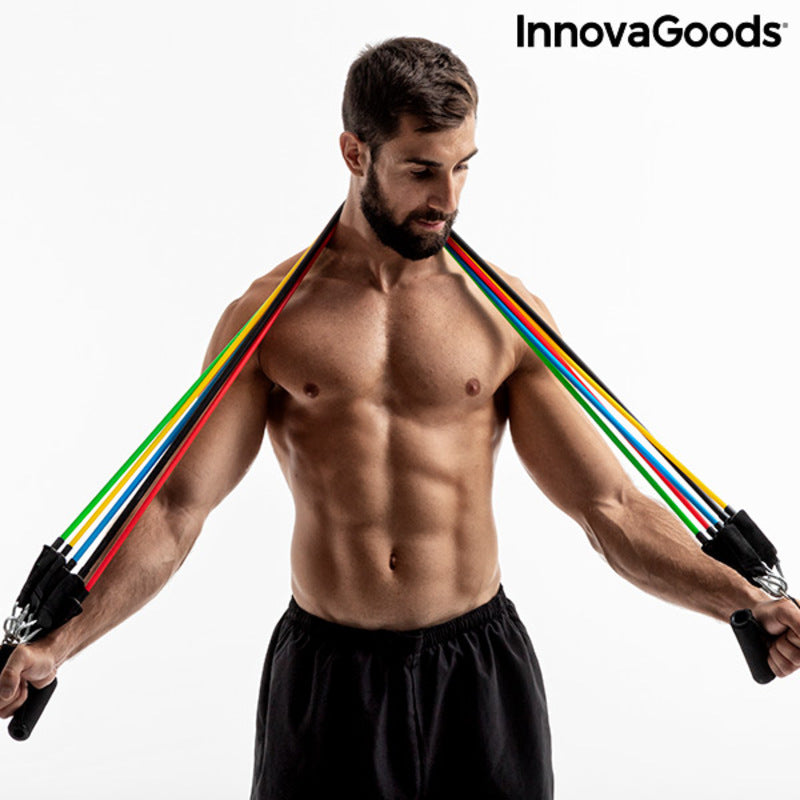 Laden Sie das Bild in Galerie -Viewer, Set of Resistance Bands with Accessories and Exercise Guide Rebainer
