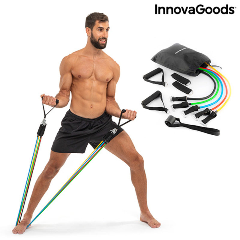 Laden Sie das Bild in Galerie -Viewer, Set of Resistance Bands with Accessories and Exercise Guide Rebainer
