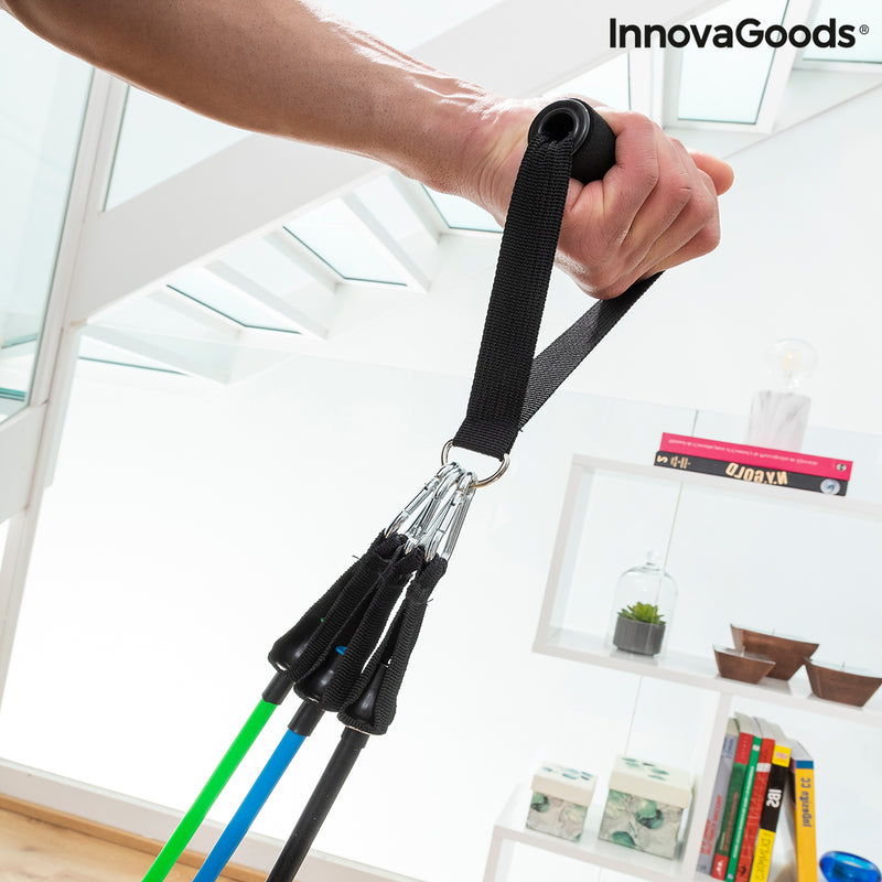 Laden Sie das Bild in Galerie -Viewer, Set of Resistance Bands with Accessories and Exercise Guide Tribainer
