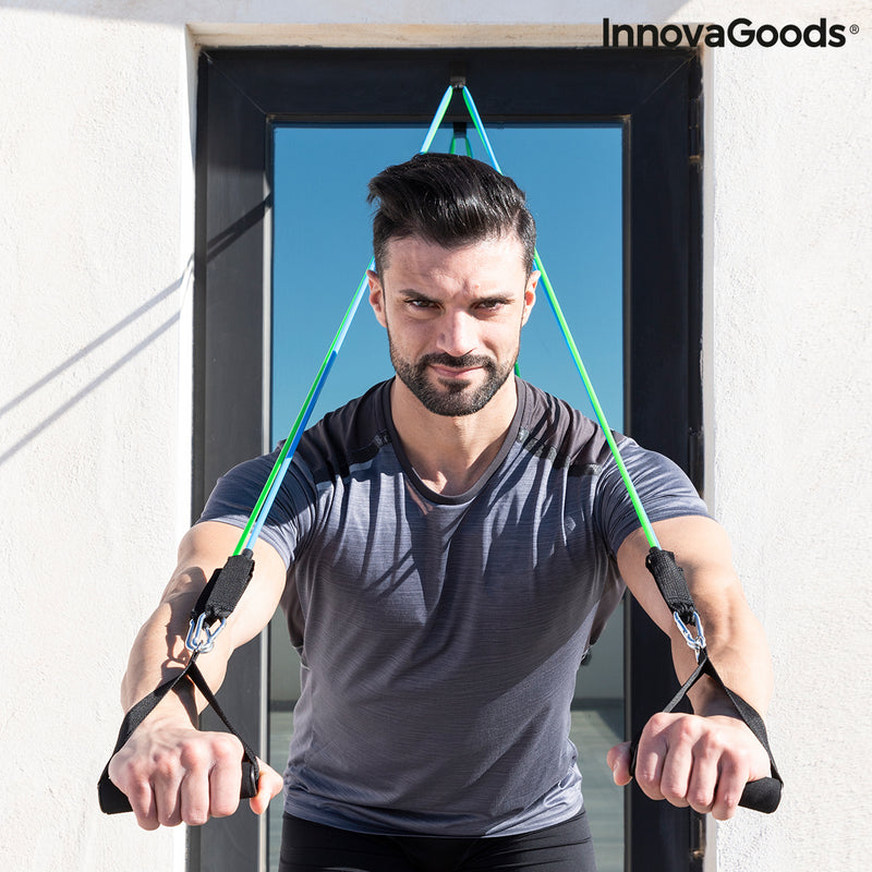 Laden Sie das Bild in Galerie -Viewer, Set of Resistance Bands with Accessories and Exercise Guide Tribainer
