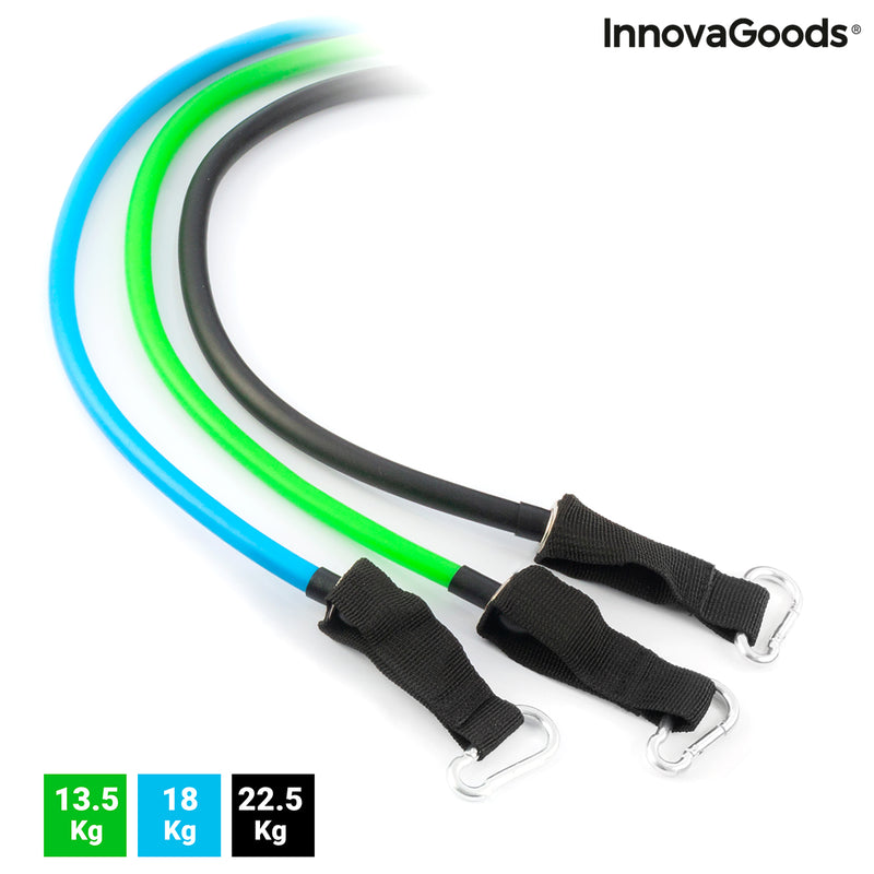 Laden Sie das Bild in Galerie -Viewer, Set of Resistance Bands with Accessories and Exercise Guide Tribainer
