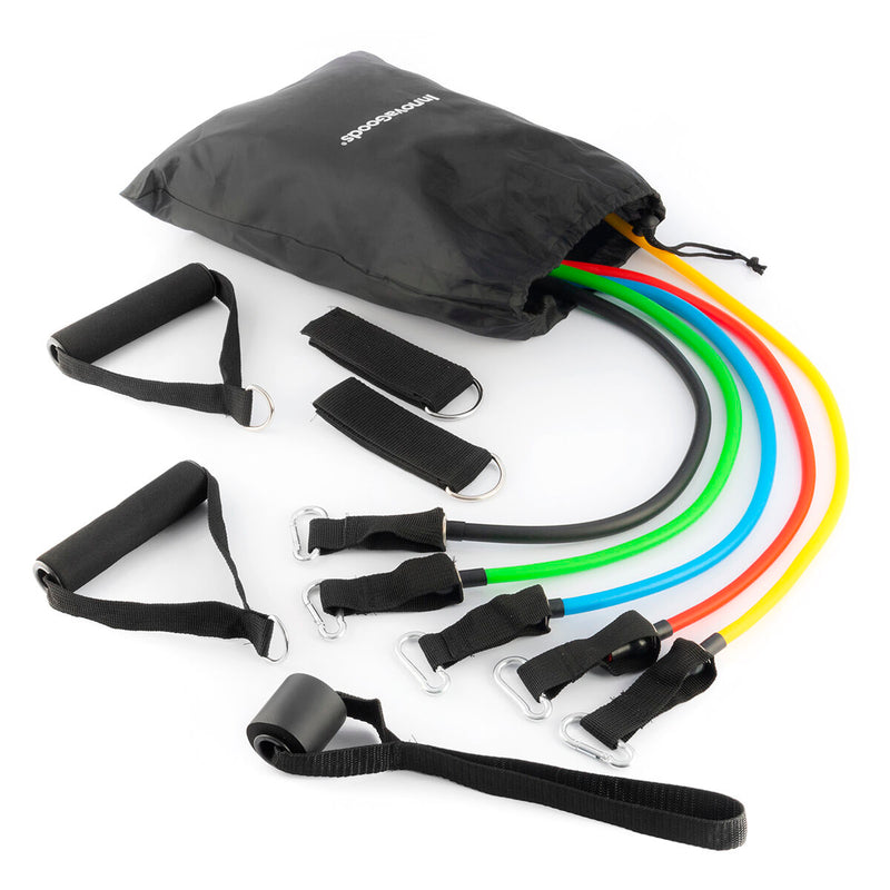 Laden Sie das Bild in Galerie -Viewer, Set of Resistance Bands with Accessories and Exercise Guide Rebainer
