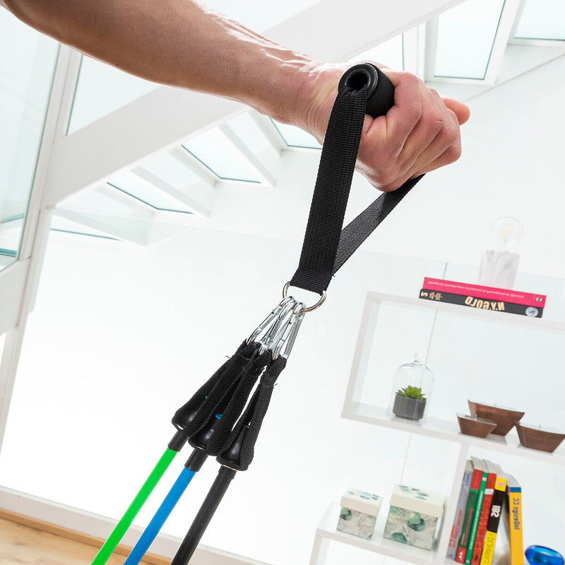 Laden Sie das Bild in Galerie -Viewer, Set of Resistance Bands with Accessories and Exercise Guide Tribainer
