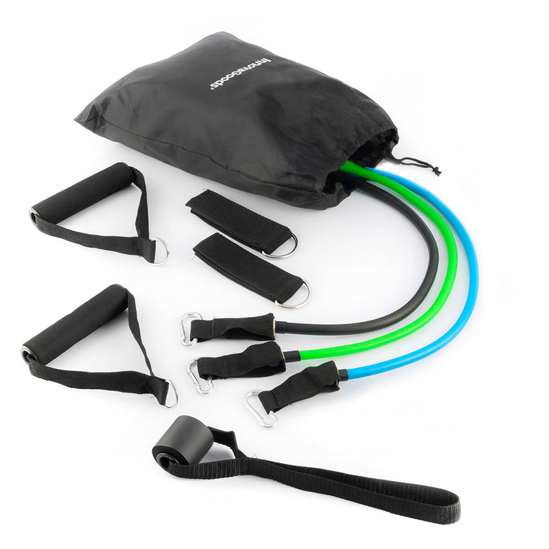Laden Sie das Bild in Galerie -Viewer, Set of Resistance Bands with Accessories and Exercise Guide Tribainer
